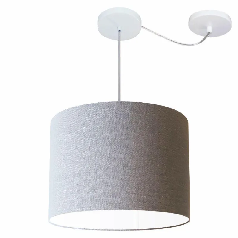 Pendente Cilíndrico Com Desvio Rustico Cinza Mj-4227