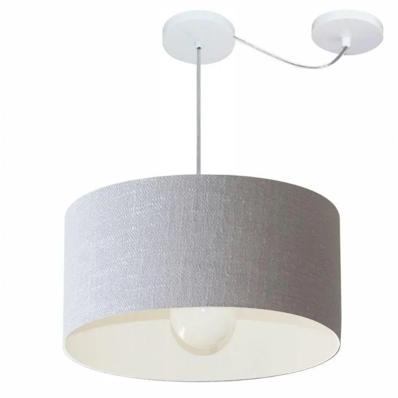 Pendente Cilíndrico Com Desvio Rustico Cinza Mj-4230