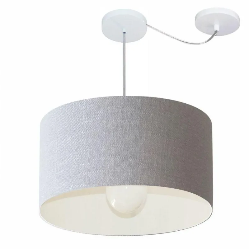 Pendente Cilíndrico Com Desvio Rustico Cinza Mj-4231