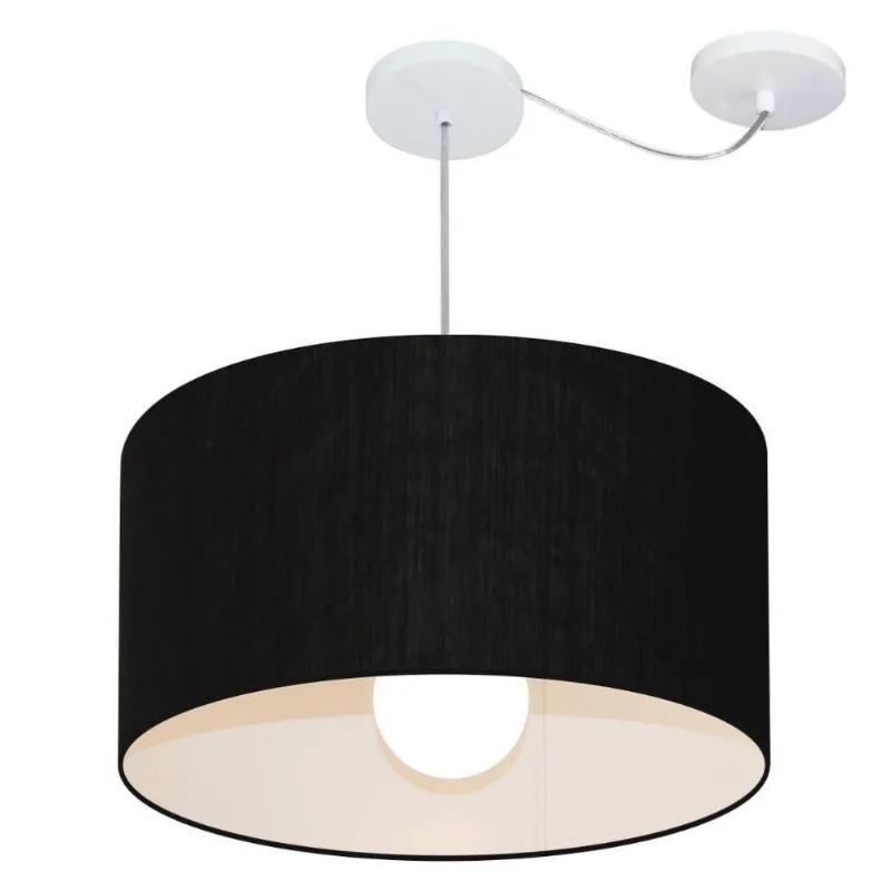 Pendente Cilíndrico Com Desvio Preto Mj-4234