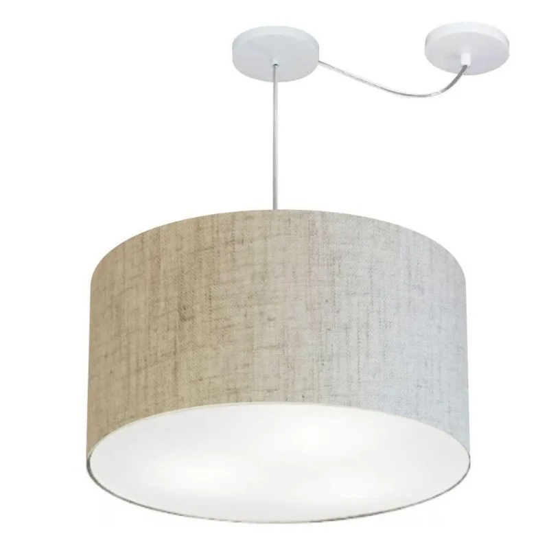 Pendente Cilíndrico Com Desvio Rustico Bege Mj-4235
