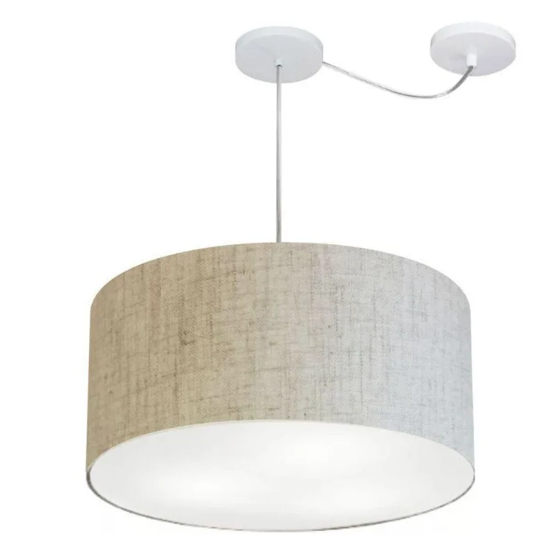 Pendente Cilíndrico Com Desvio Rustico Bege Mj-4236