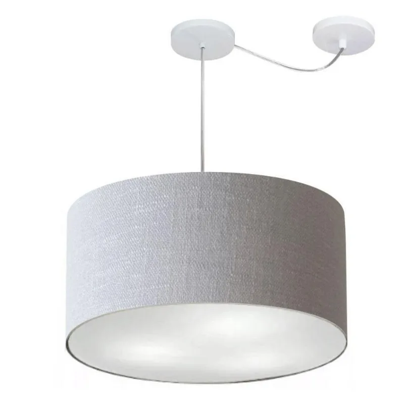 Pendente Cilíndrico Com Desvio Rustico Cinza Mj-4238