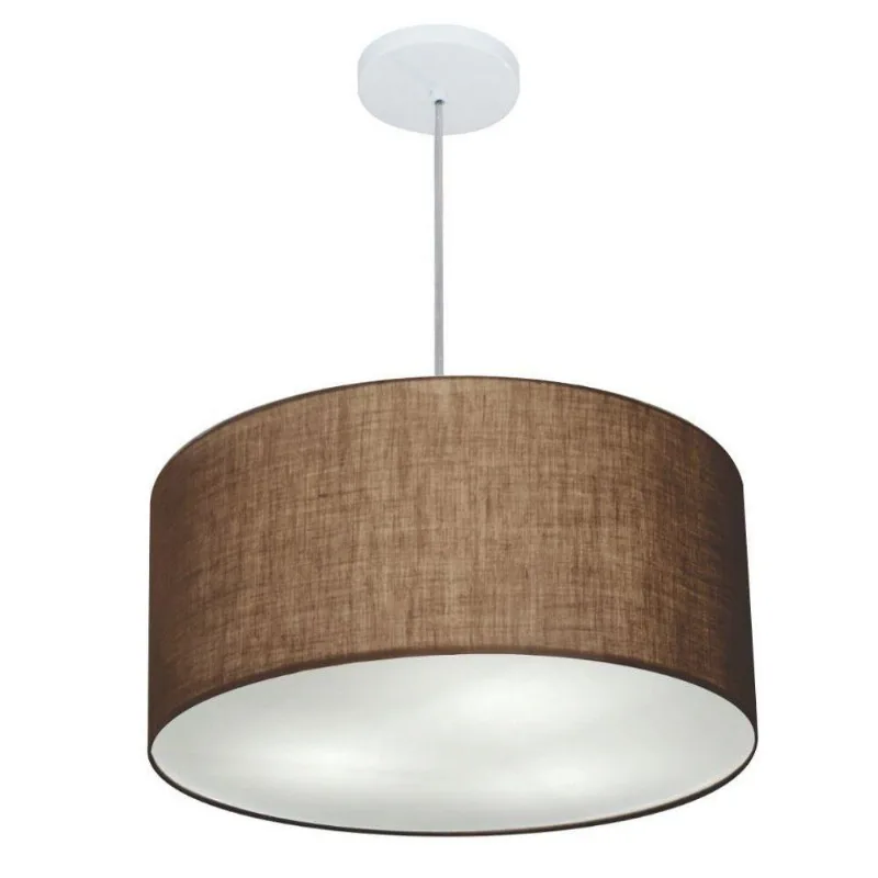 Pendente Cilíndrico Café Mj-4242 Para Mesa De Jantar E Estar