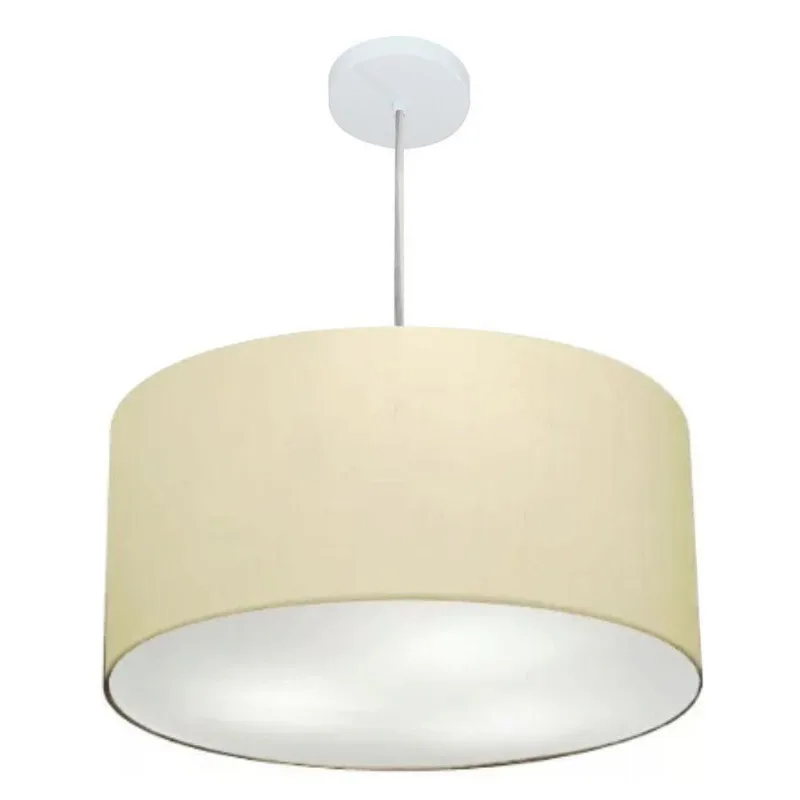 Pendente Cilíndrico Bege Mj-4245 Para Mesa De Jantar E Estar