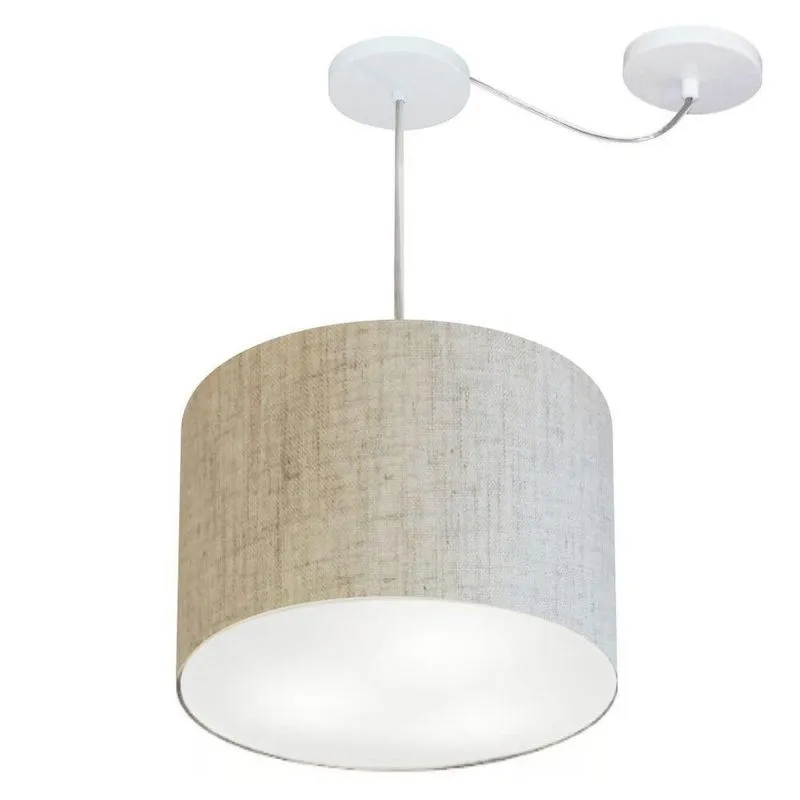 Pendente Cilíndrico Com Desvio Rustico Bege Mj-4258