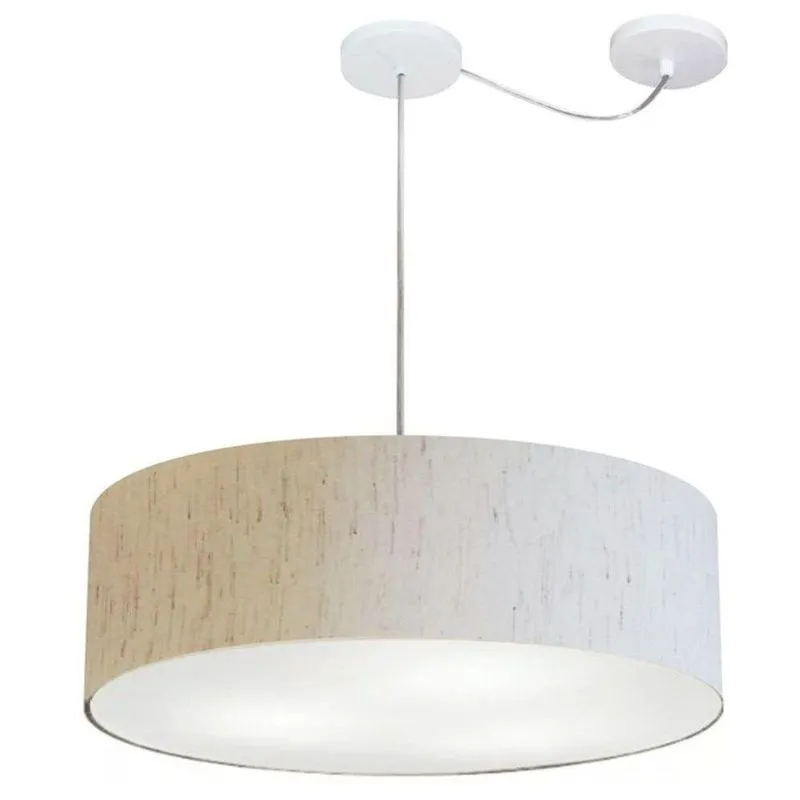 Pendente Cilíndrico Com Desvio Linho Bege Mj-4259