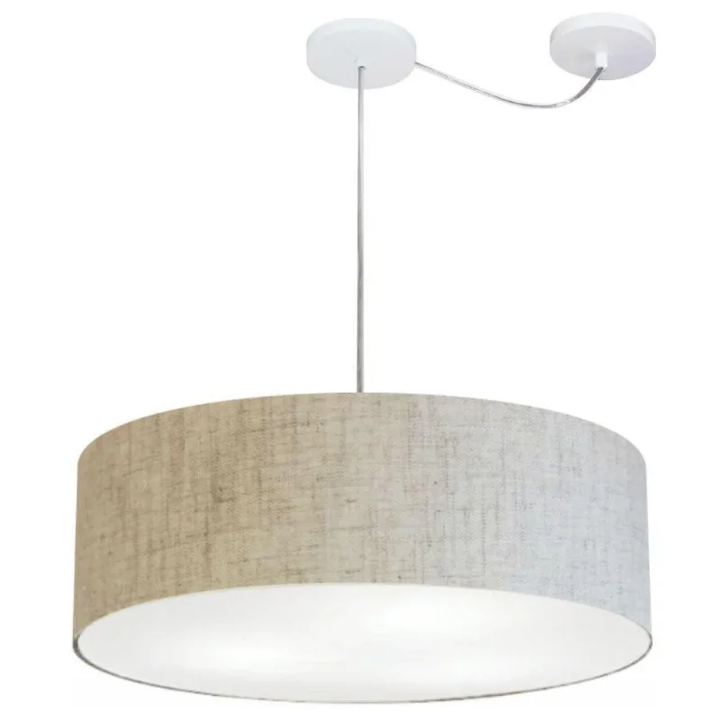 Pendente Cilíndrico Com Desvio Rustico Bege Mj-4259