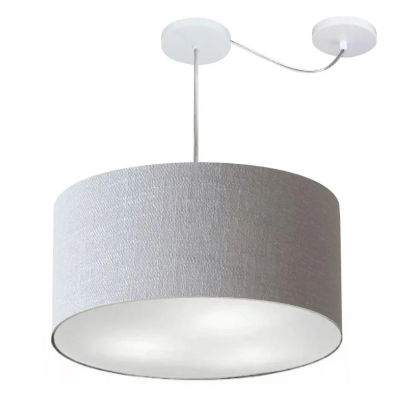 Pendente Cilíndrico Com Desvio Rustico Cinza Mj-4261