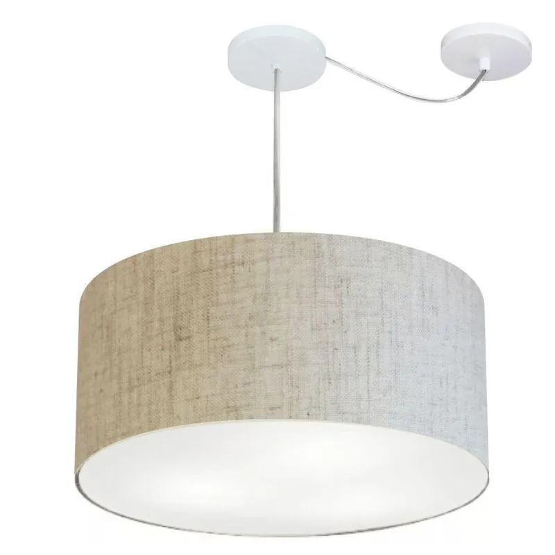 Pendente Cilíndrico Com Desvio Rustico Bege Mj-4261