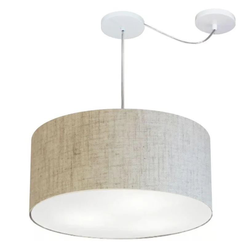 Pendente Cilíndrico Com Desvio Rustico Bege Mj-4263