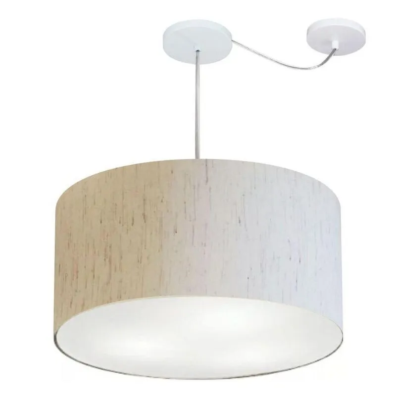 Pendente Cilíndrico Com Desvio Linho Bege Mj-4264