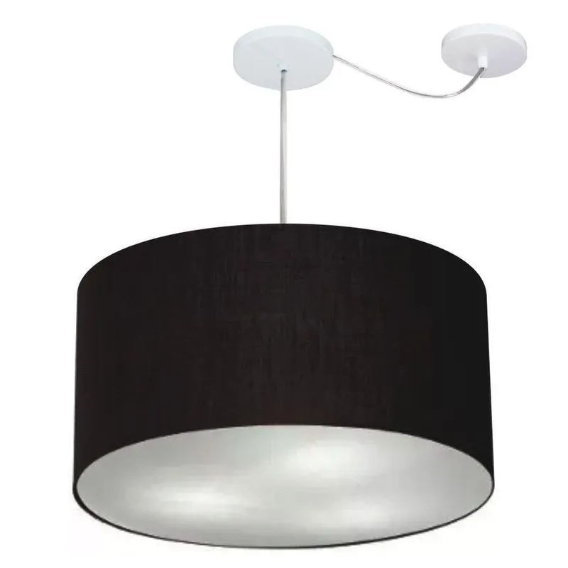 Pendente Cilíndrico Com Desvio Preto Mj-4264