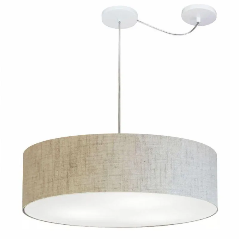 Pendente Cilíndrico Com Desvio Rustico Bege Mj-4265