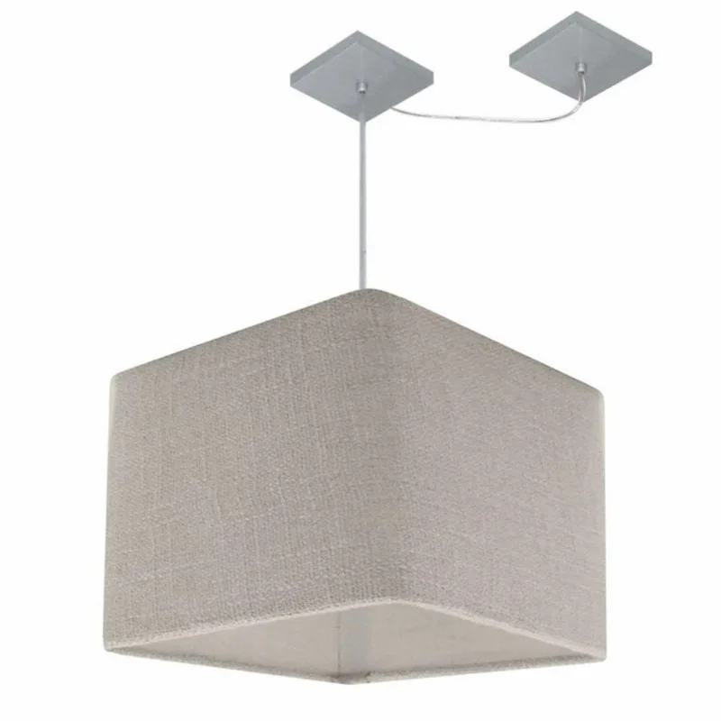 Pendente Quadrado Com Desvio Rustico Cinza Mj-4268 - Vivare Brasil Iluminação