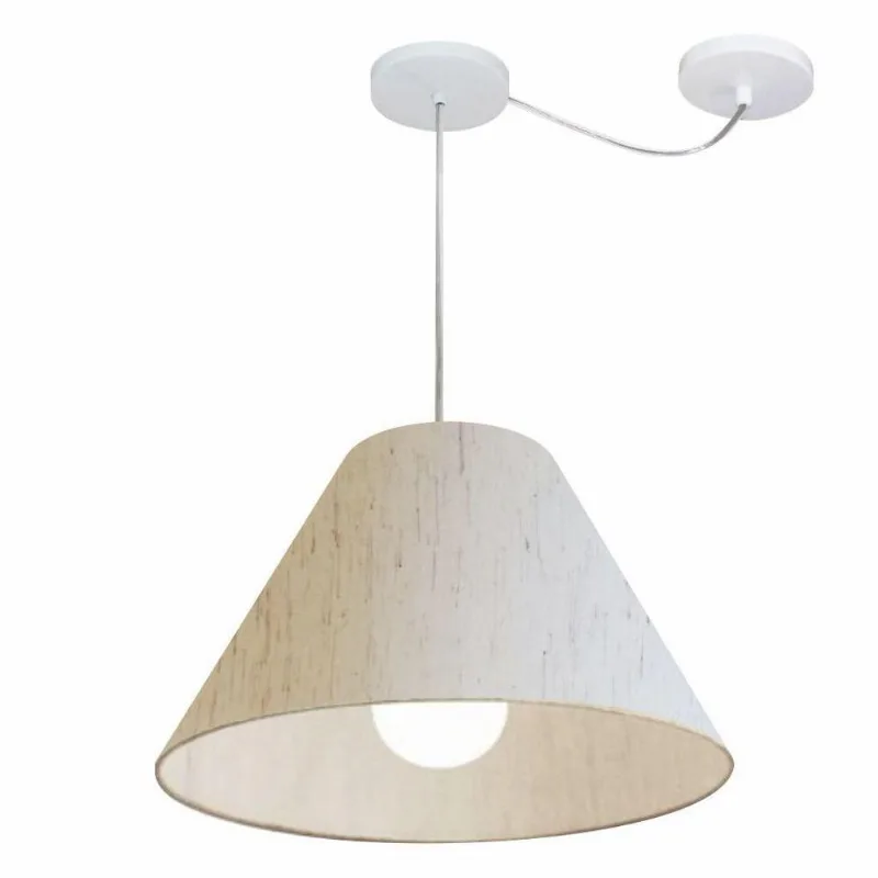 Pendente Cone Com Desvio Linho Bege Mj-4272