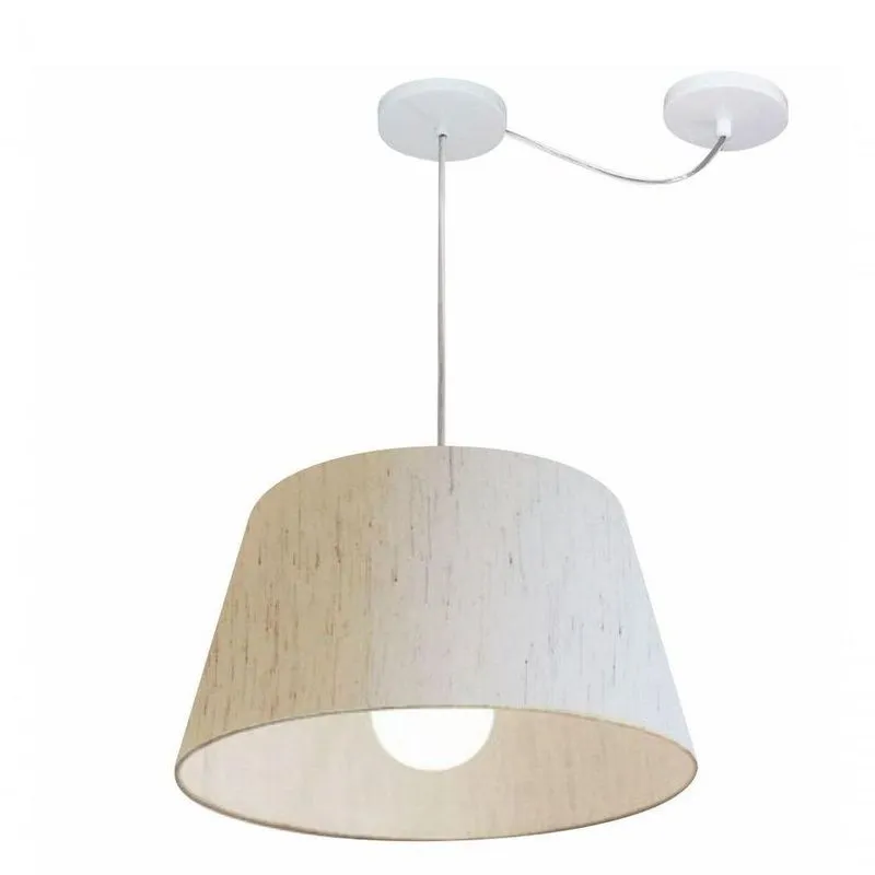Pendente Cone Com Desvio Linho Bege Mj-4273