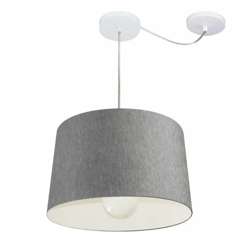 Pendente Cone Com Desvio Rustico Cinza Mj-4275