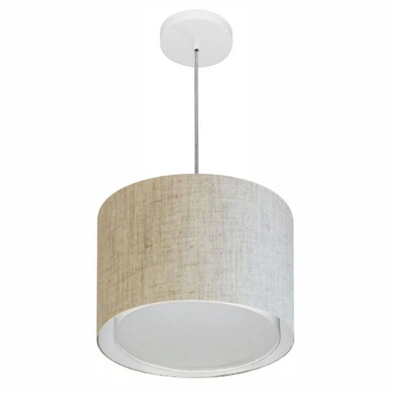 Pendente Cilíndrico Rustico Bege Mj-4285