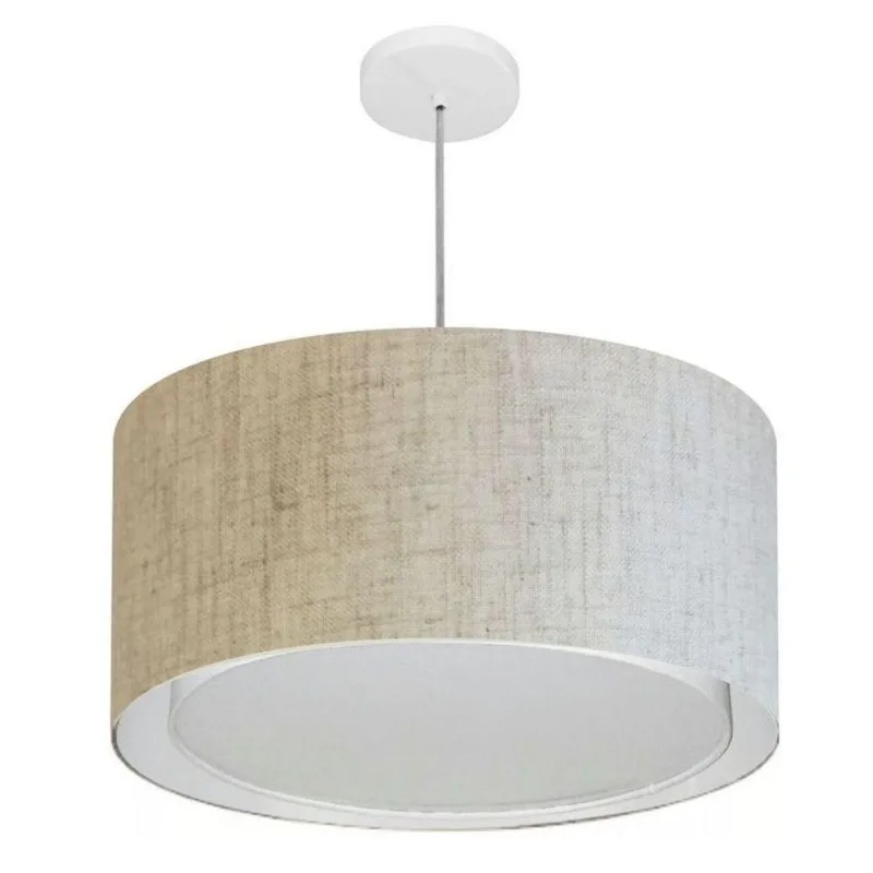 Pendente Cilíndrico Rustico Bege Mj-4288