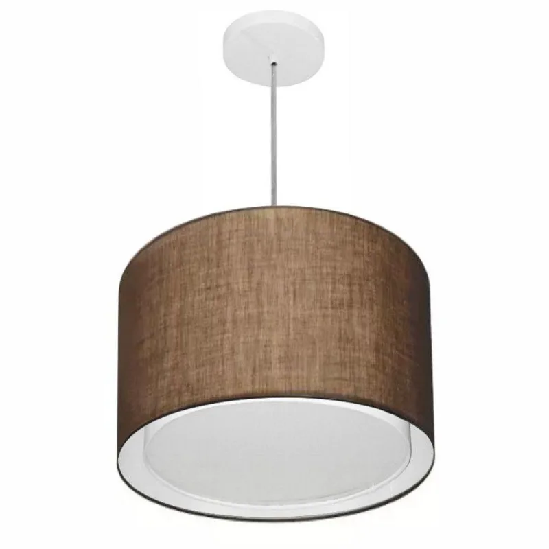 Pendente Cilíndrico Café Mj-4292 Para Mesa De Jantar E Estar