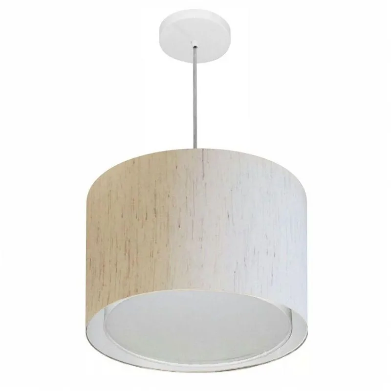 Pendente Cilíndrico Linho Bege Mj-4292
