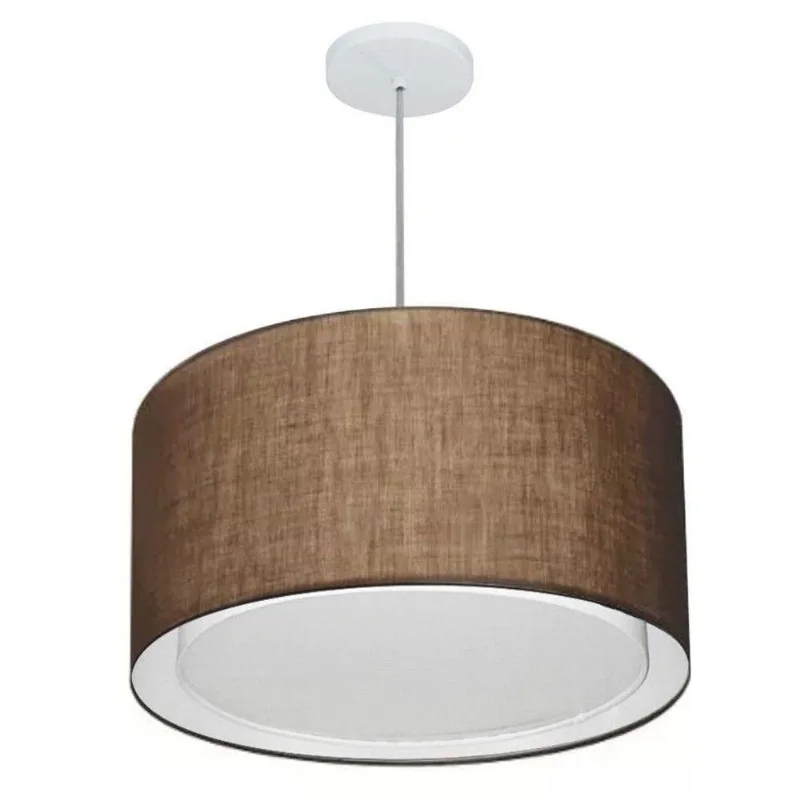 Pendente Cilíndrico Café Mj-4293 Para Mesa De Jantar E Estar