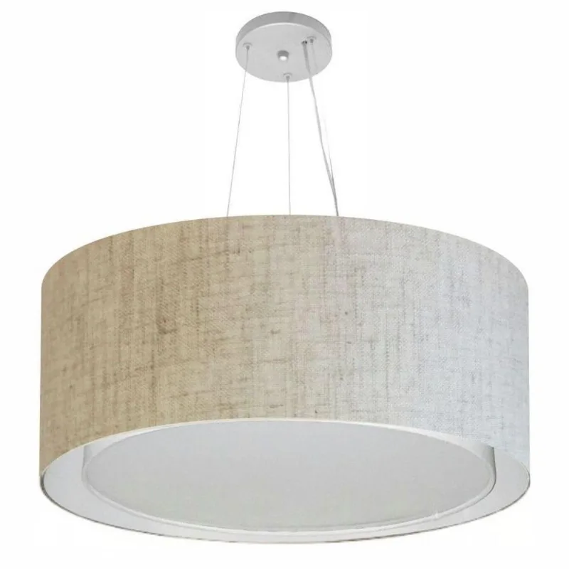 Pendente Cilíndrico Rustico Bege Mj-4303
