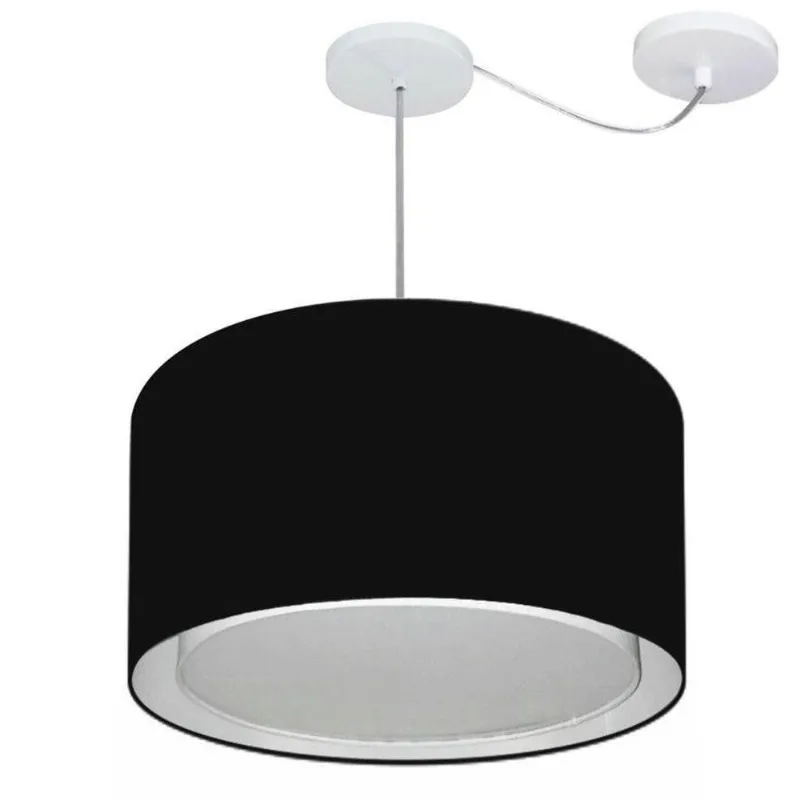Pendente Cilíndrico Com Desvio Preto Mj-4307