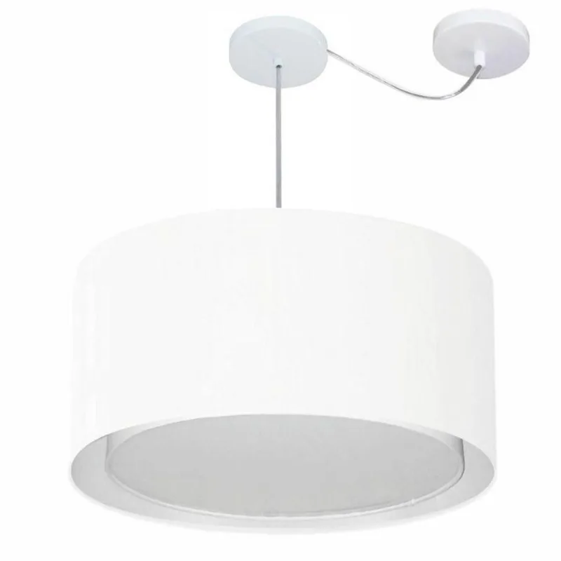 Pendente Cilíndrico Com Desvio Branco Mj-4309