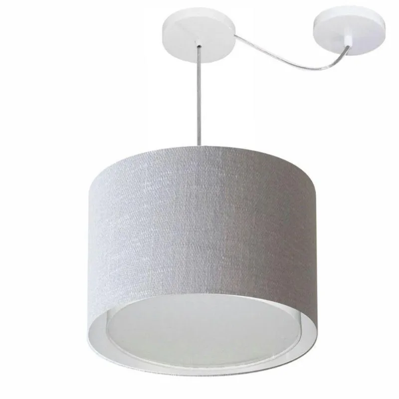 Pendente Cilíndrico Com Desvio Rustico Cinza Mj-4312