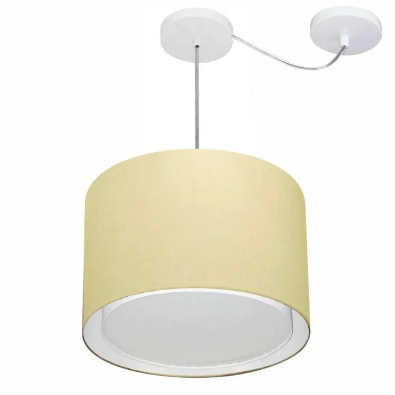Pendente Cilíndrico Com Desvio Bege Mj-4312