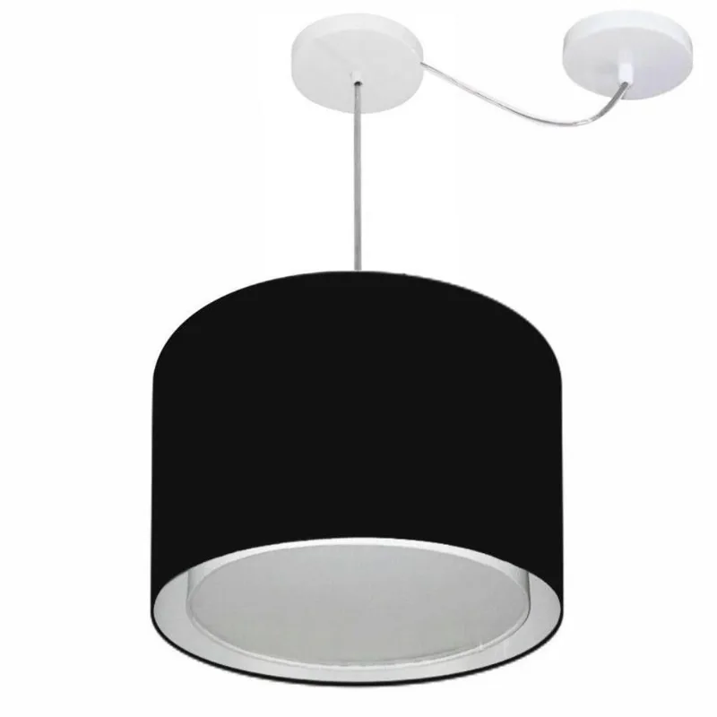 Pendente Cilíndrico Com Desvio Preto Mj-4312