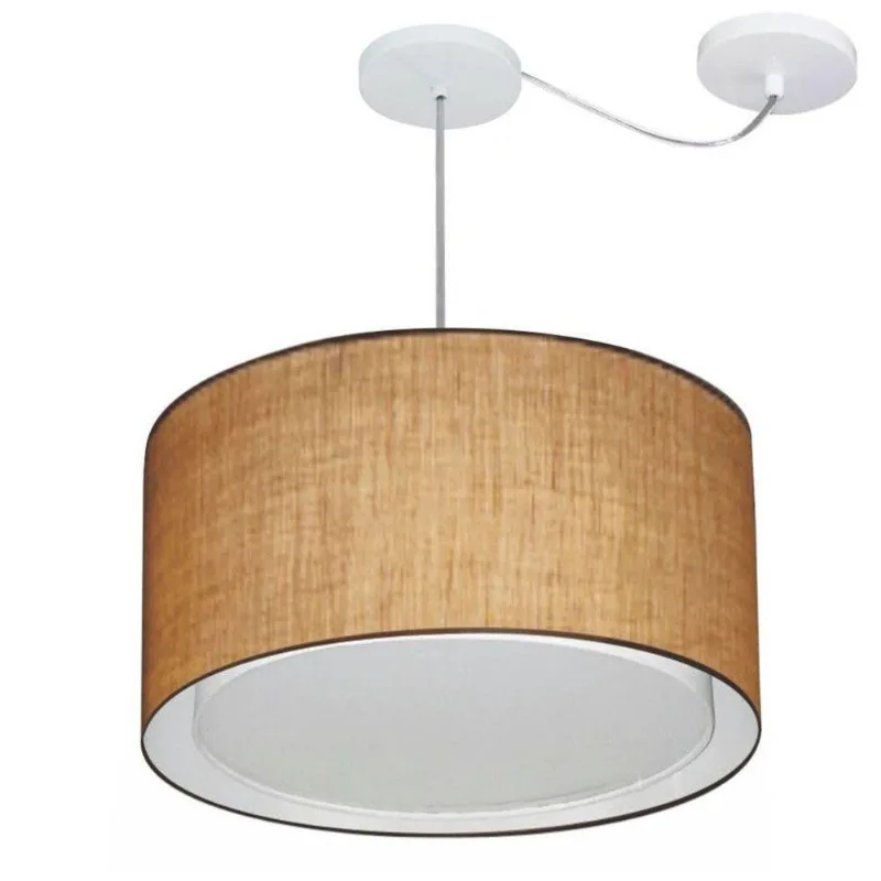 Pendente Cilíndrico Com Desvio Palha Mj-4313