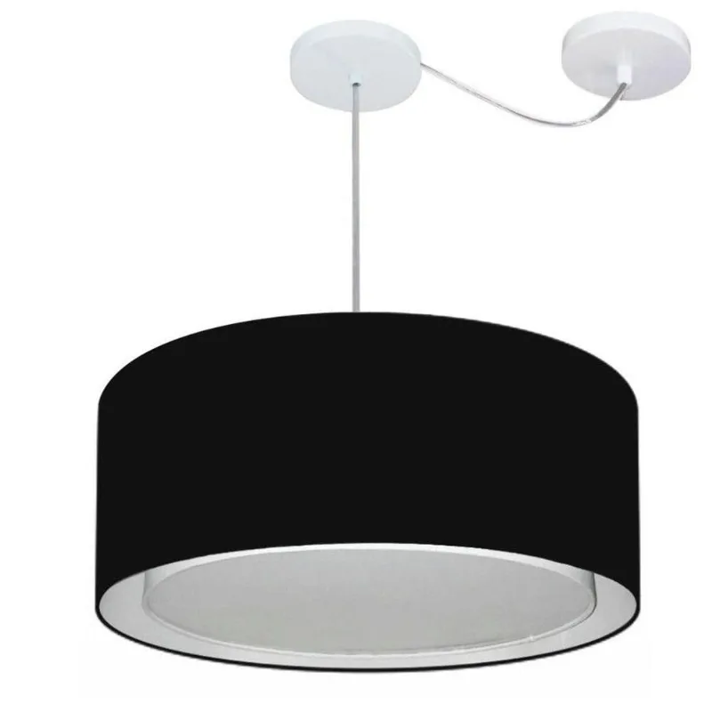 Pendente Cilíndrico Com Desvio Preto Mj-4314