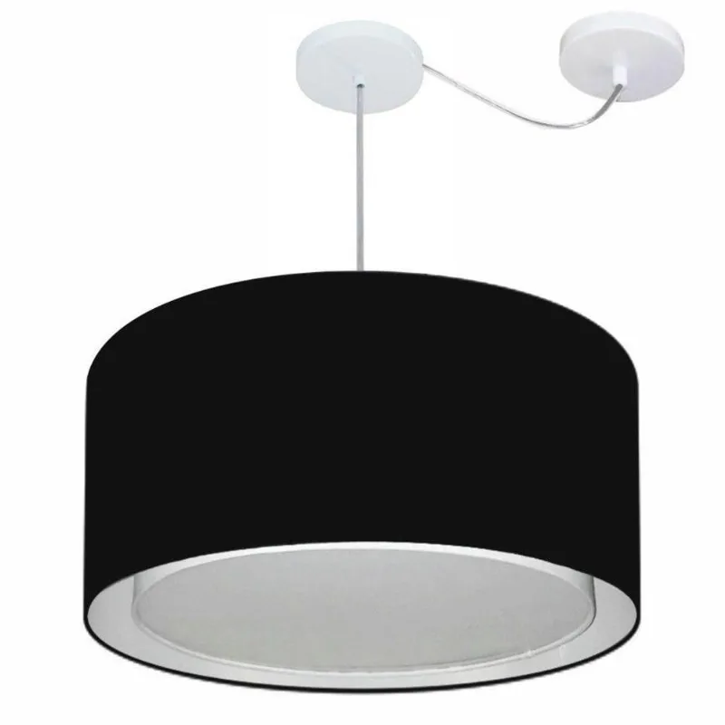 Pendente Cilíndrico Com Desvio Preto Mj-4316