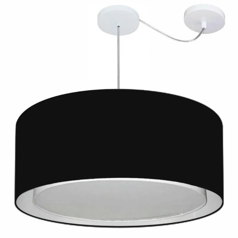 Pendente Cilíndrico Com Desvio Preto Mj-4318