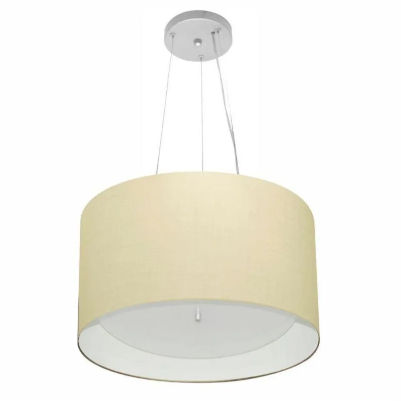 Pendente Cilíndrico Bege E Branco Mj-4319