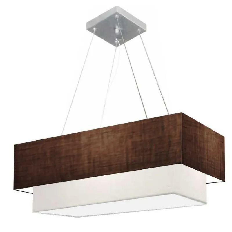 Pendente Retangular Café E Branco Mj-4321 - Vivare Brasil Iluminação