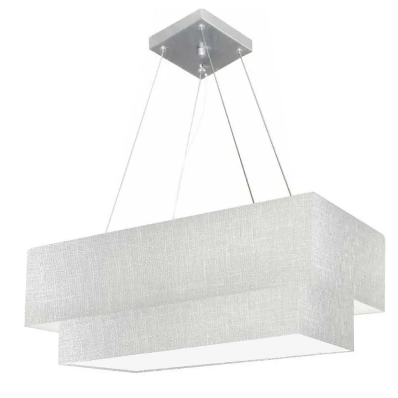 Pendente Retangular Rustico Cinza Mj-4322 - Vivare Brasil Iluminação