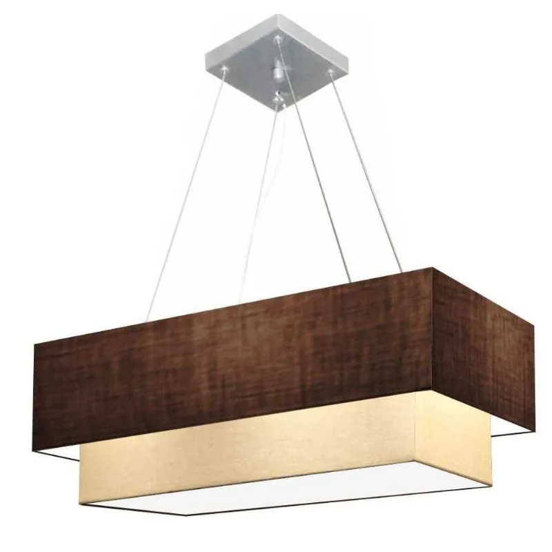 Pendente Retangular Café E Bege Mj-4322 - Vivare Brasil Iluminação