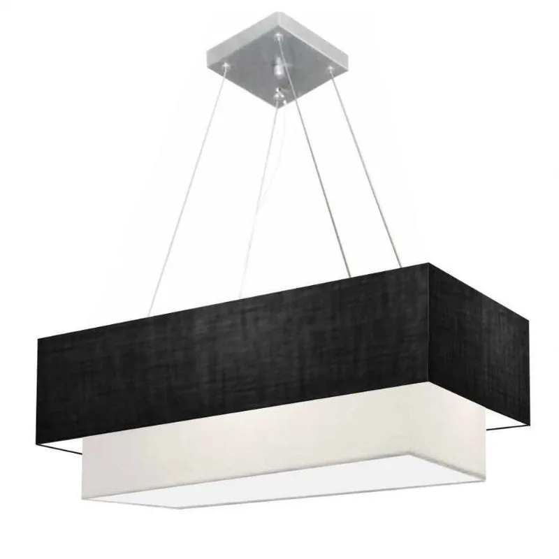 Pendente Retangular Preto E Branco Mj-4322 - Vivare Brasil Iluminação