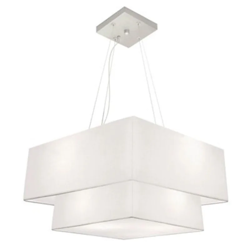 Pendente Quadrado Branco Mj-4344 Para Mesa De Jantar E Estar
