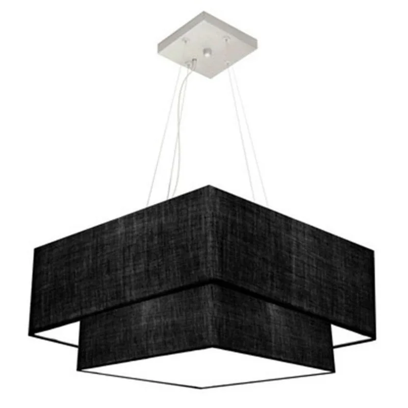 Pendente Quadrado Preto Mj-4346 - Vivare Brasil Iluminação