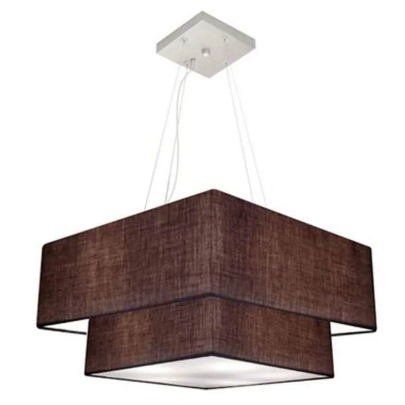 Pendente Quadrado Café Mj-4347 Para Mesa De Jantar E Estar - Vivare Brasil Iluminação