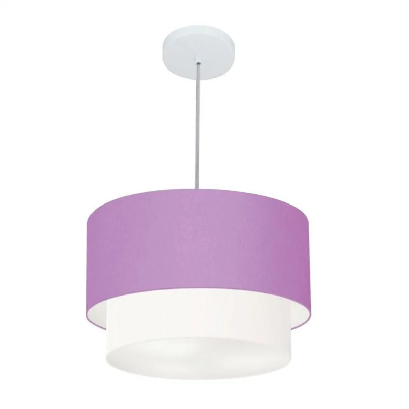Pendente Cilíndrico Lilás E Branco Mj-4350