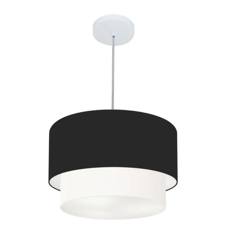 Pendente Cilíndrico Preto E Branco Mj-4350