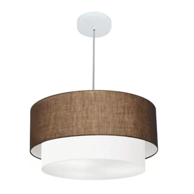 Pendente Cilíndrico Café E Branco Mj-4351