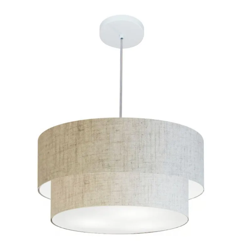 Pendente Cilíndrico Rustico Bege Mj-4351