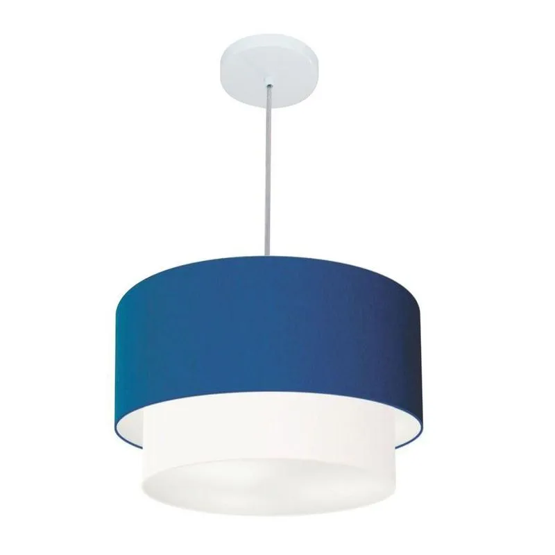 Pendente Cilíndrico Azul Marinho E Branco Mj-4354